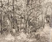 Wooded landscape at L-Hermitage,Pontoise, Camille Pissarro
